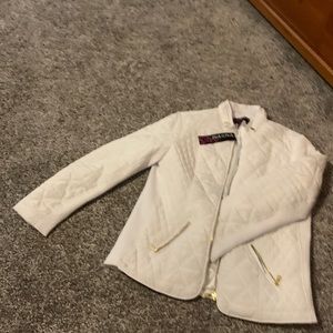Quilted white jacket with satin lining